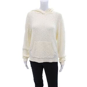 Unsubscribed Womens Cotton Long Sleeve Hood Sweater Cream Size XS